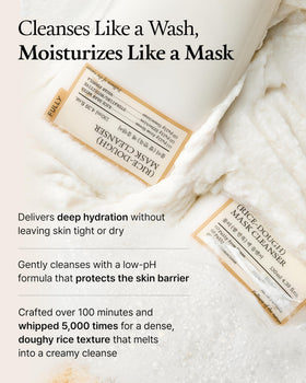 FULLY Rice Dough Mask Cleanser application on skin