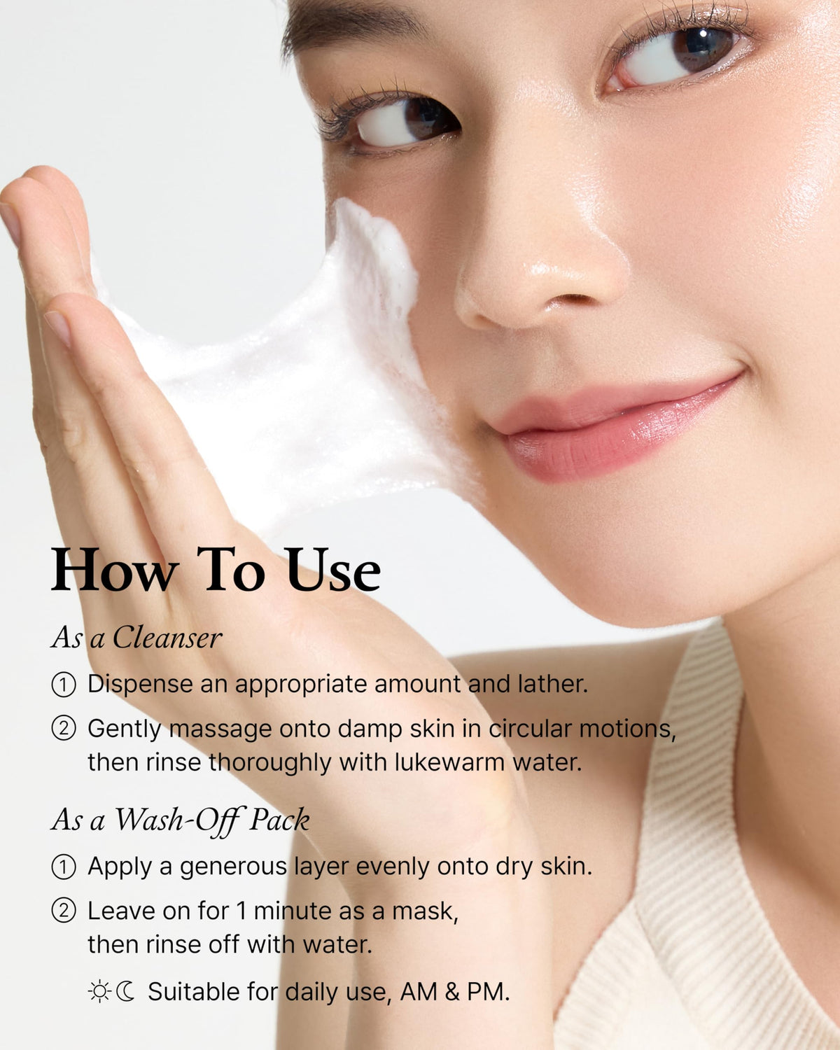 FULLY Rice Dough Mask Cleanser in use with water