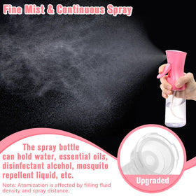 Fun Gift Continuous Spray Bottle 200ml pink in use for hair styling