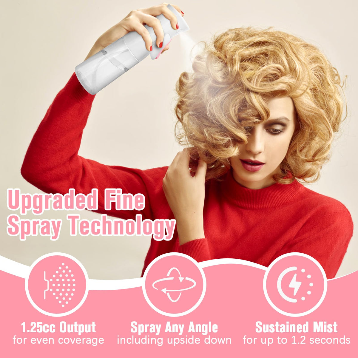 Fun Gift Continuous Spray Bottle 200ml pink packaging