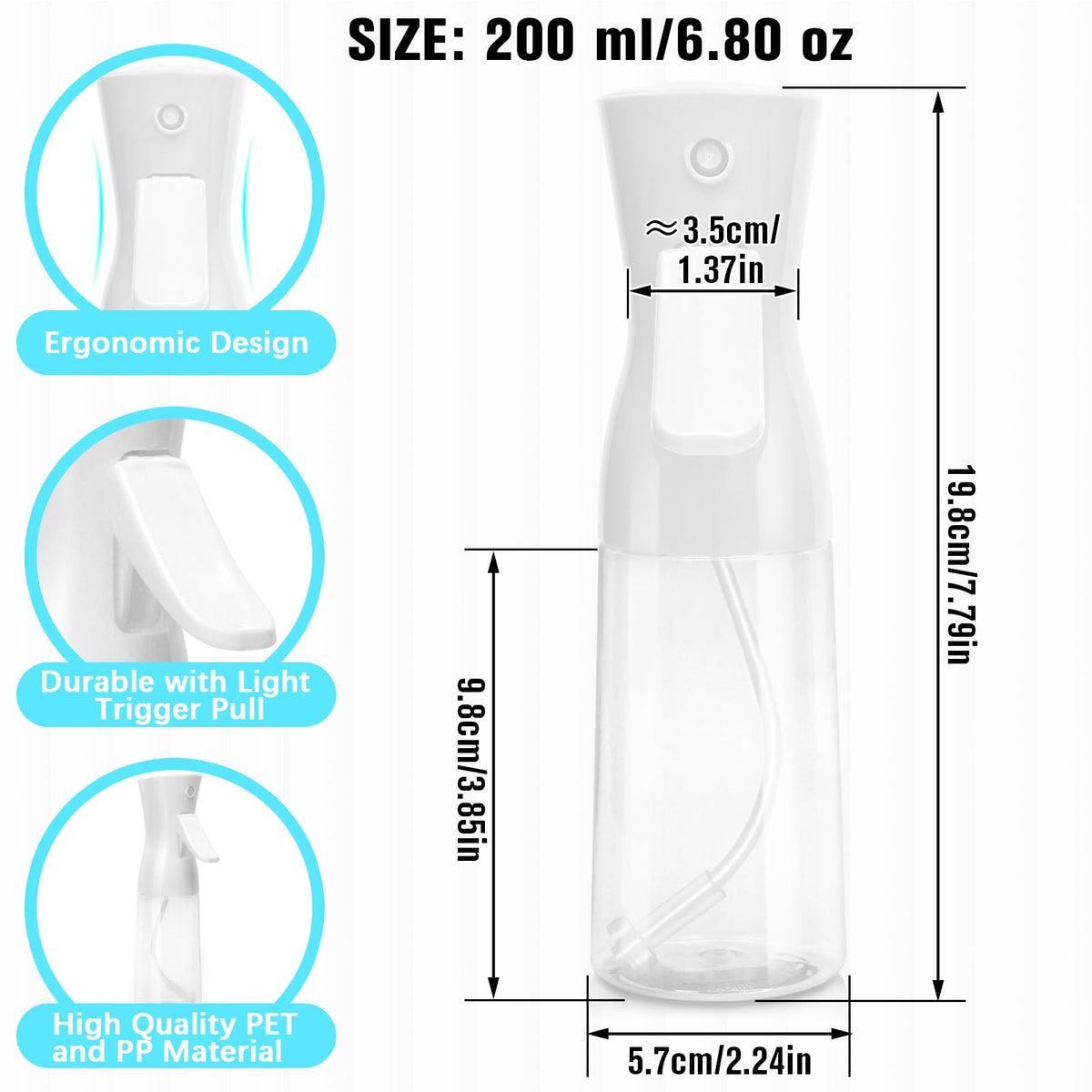 Fun Gift Continuous Spray Bottle 200ml side view