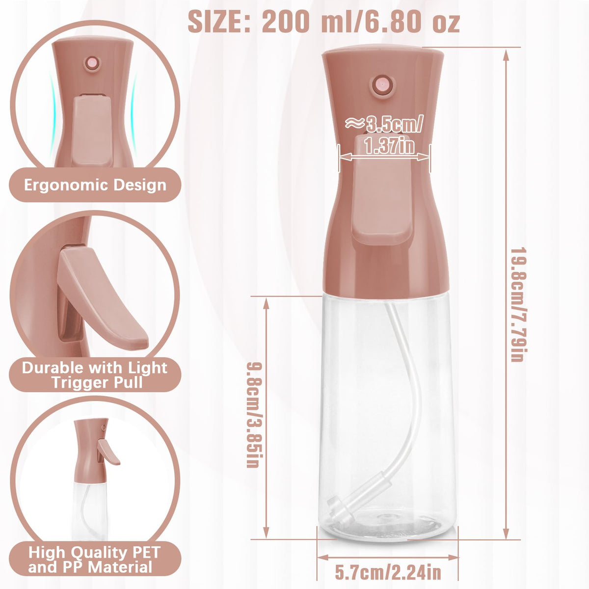 Fun Gift Spray Bottle 200ml nude pink nozzle close-up