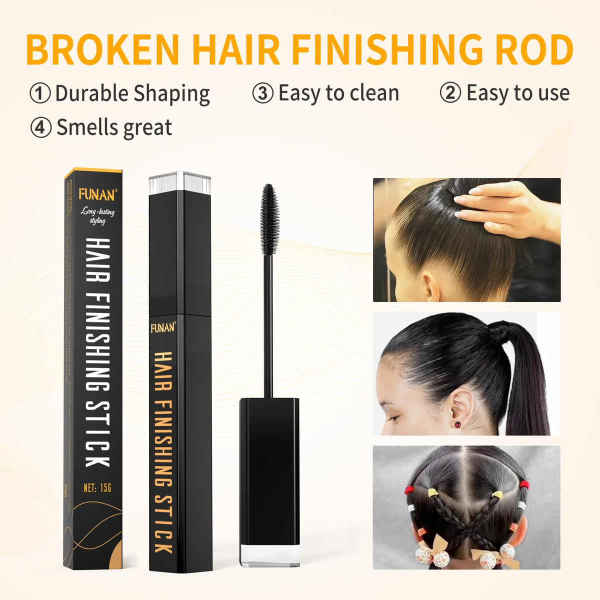 FUNAN Hair Mascara with different hairstyles