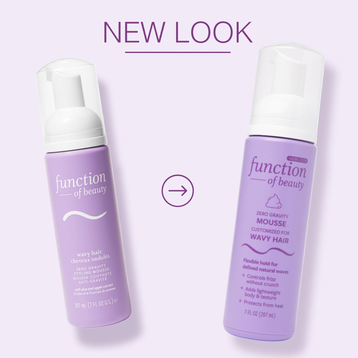 Function of Beauty Wavy Hair Mousse side view with label