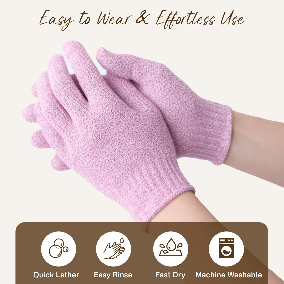 Fundrem Exfoliating Gloves close-up showing elastic fit
