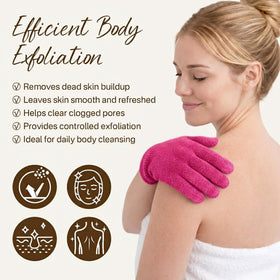 Fundrem Exfoliating Gloves in use during a shower
