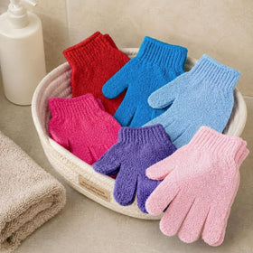 Fundrem Exfoliating Gloves showing textured nylon surface