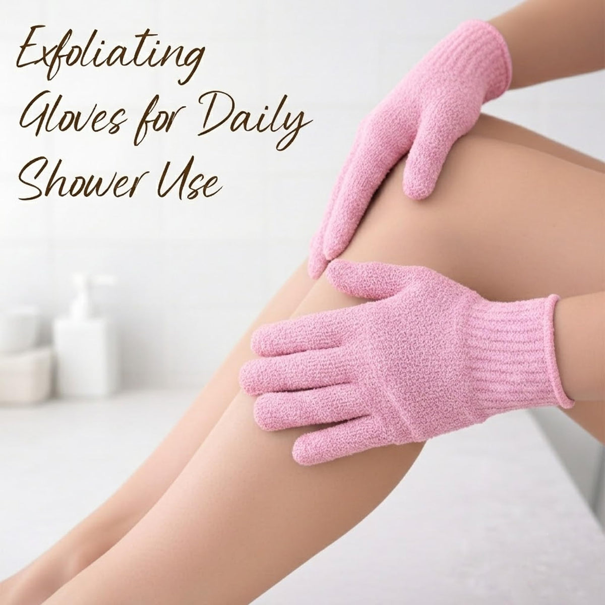 Fundrem Exfoliating Gloves with hanging loop for storage