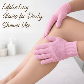 Fundrem Exfoliating Gloves with hanging loop for storage