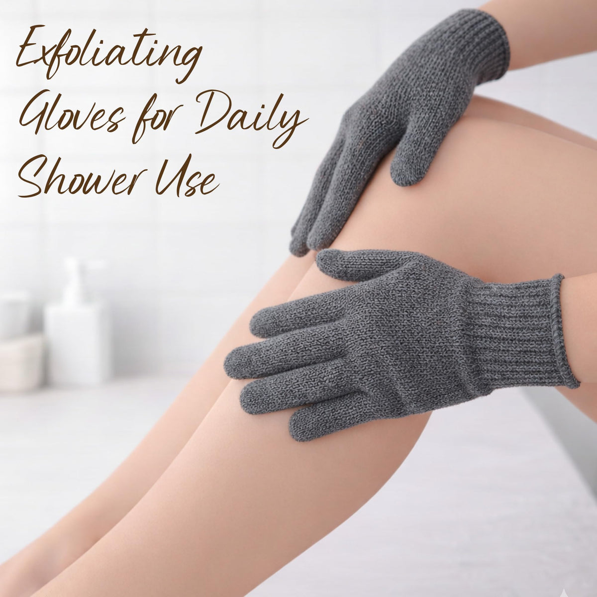 Fundrem exfoliating gloves with hanging loop for storage