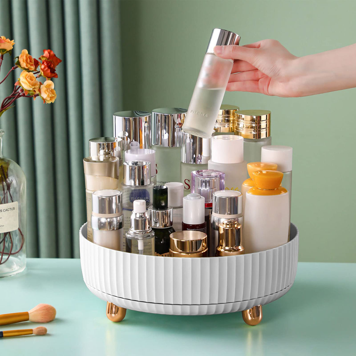 funest 360 Degree Rotating Makeup Perfume Organizer front view