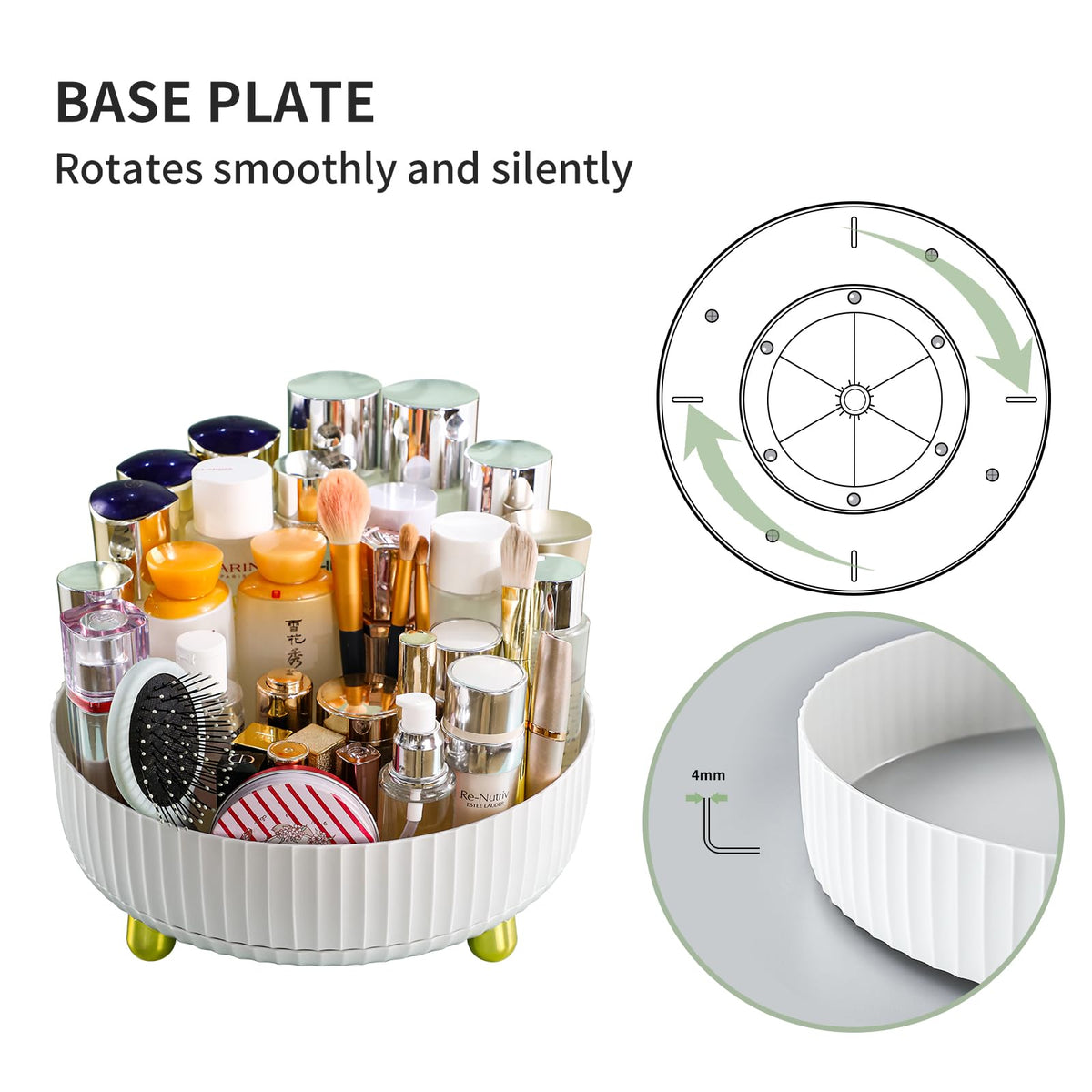 funest Makeup Organizer showing removable design feature