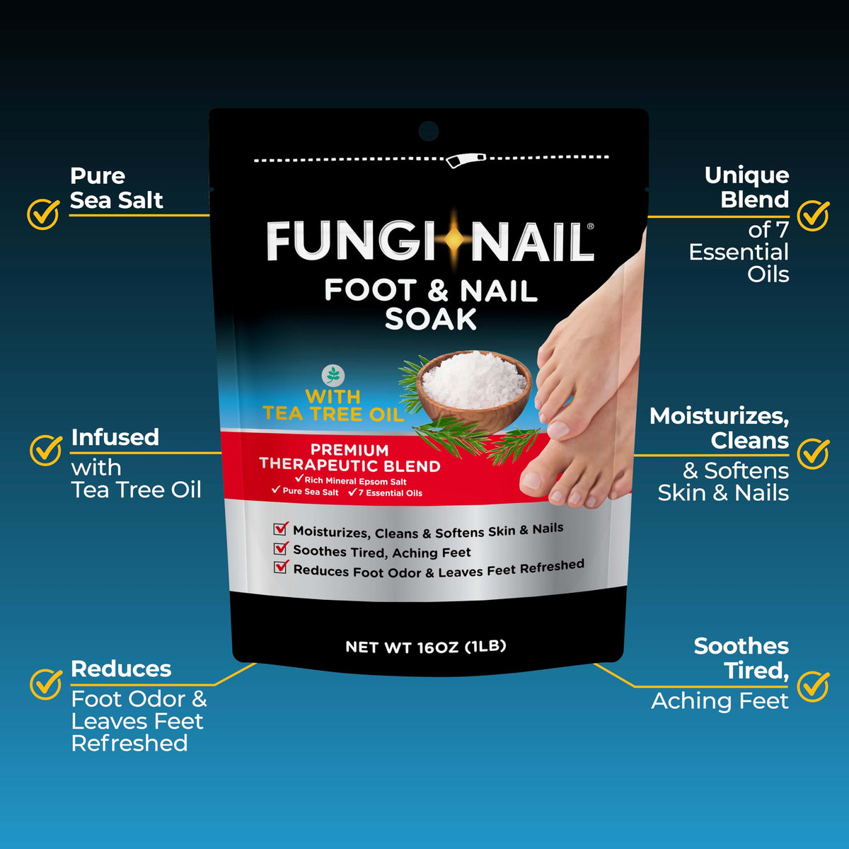 Fungi-Nail Foot Soak 1 Pound with Epsom salt and essential oils