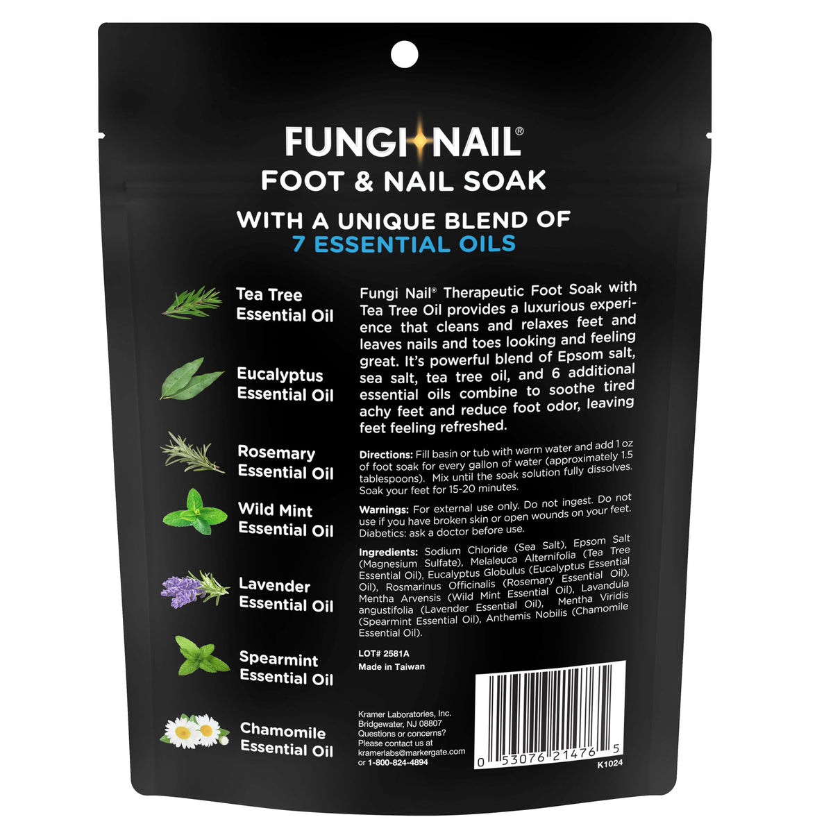 Fungi-Nail Foot Soak ingredients list on packaging
