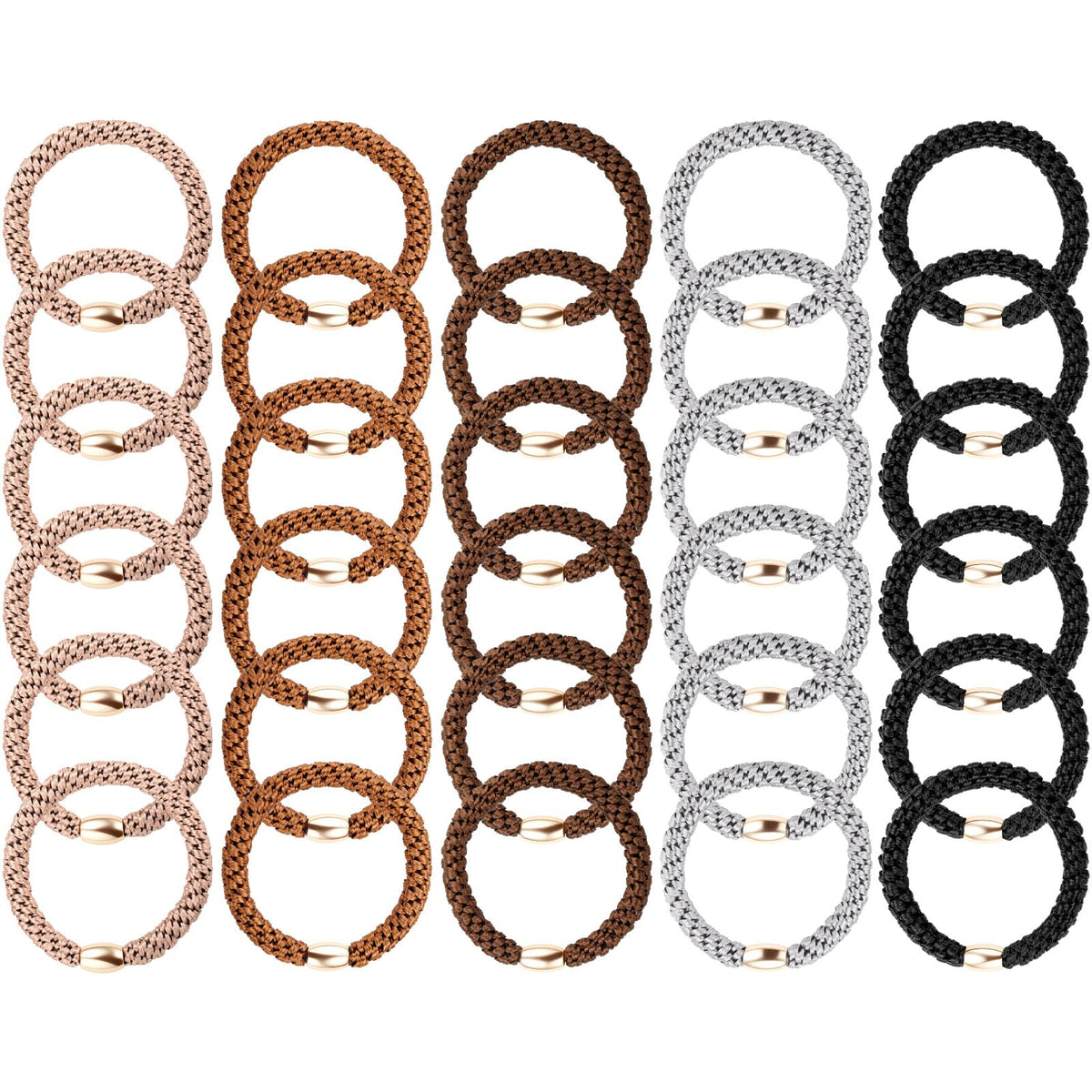 Funtopia Hair Ties No Damage close-up of gold bead accent