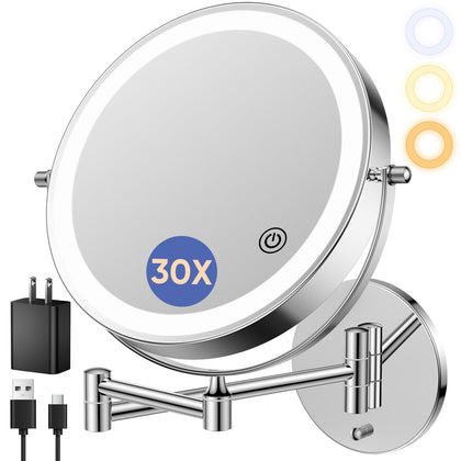 FUNTOUCH 9-inch wall mounted makeup mirror front view