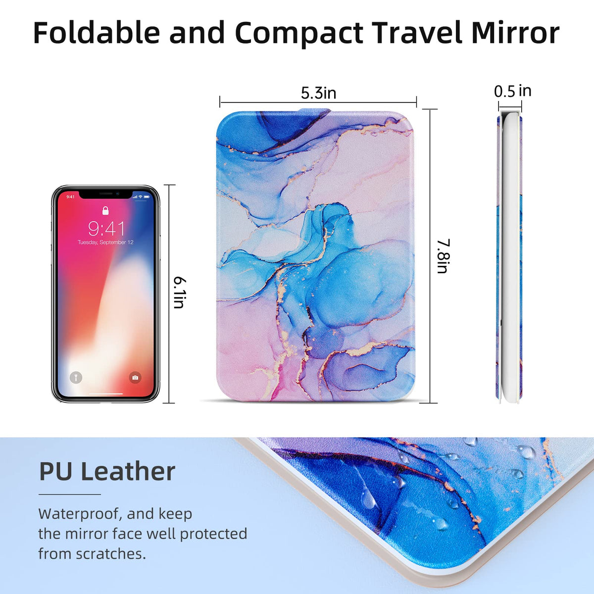 FUNTOUCH Lighted Makeup Mirror 180-degree rotation feature