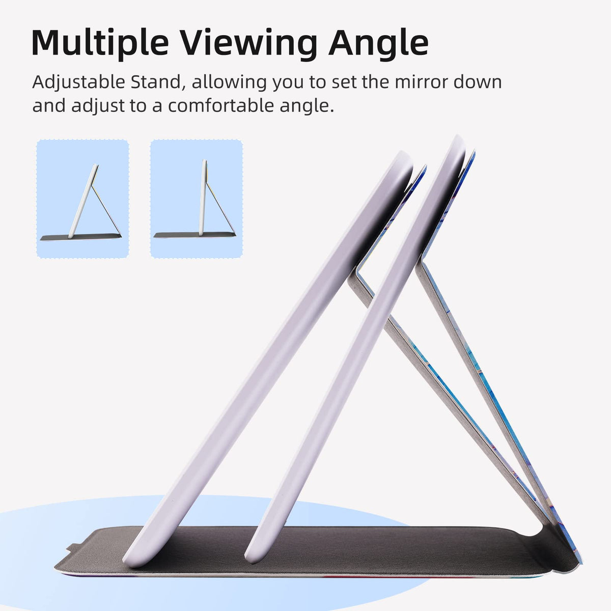 FUNTOUCH Lighted Makeup Mirror displaying warm, cool, and white light