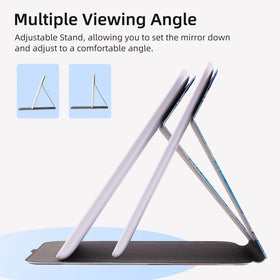FUNTOUCH Lighted Makeup Mirror displaying warm, cool, and white light