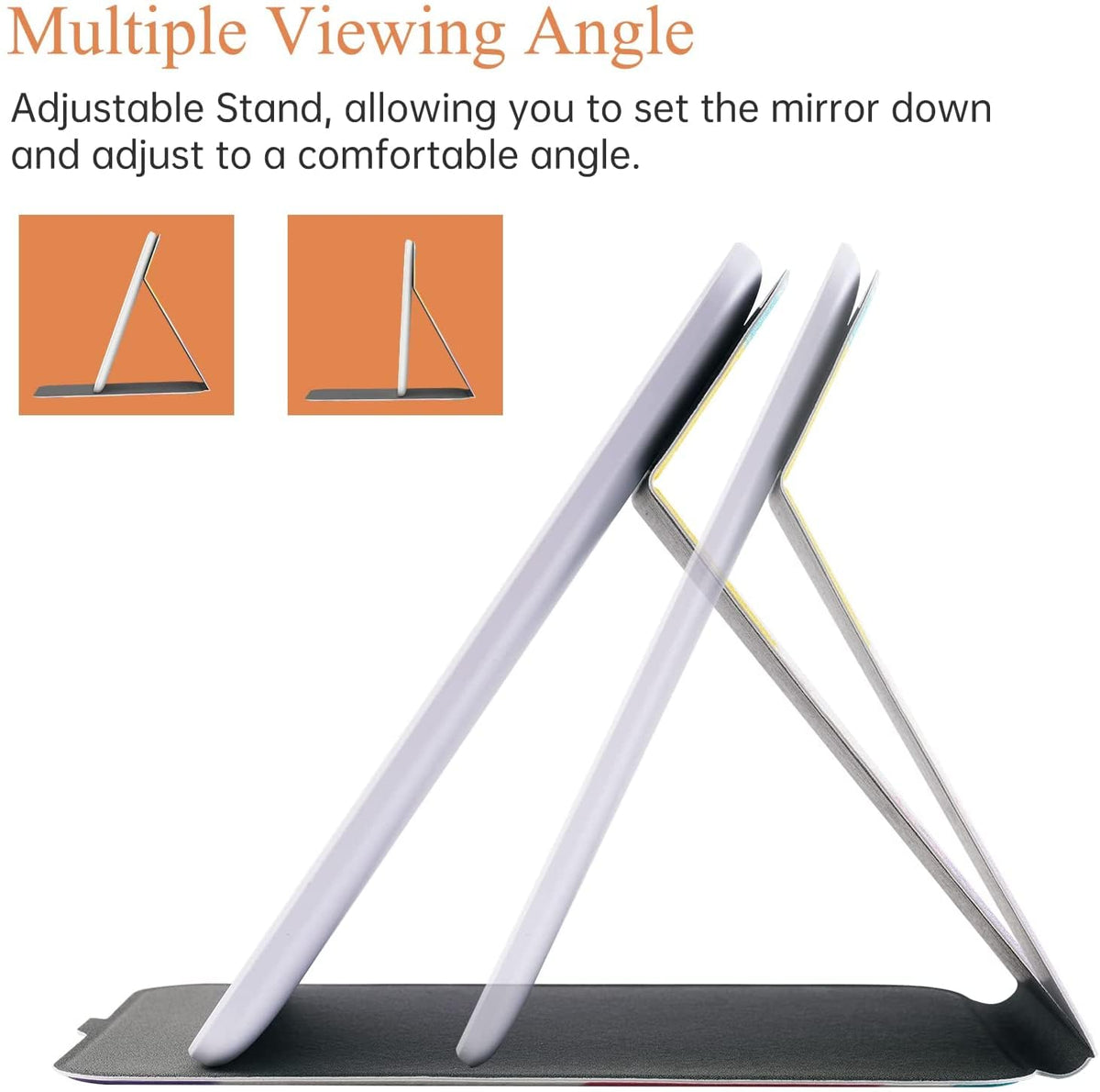 FUNTOUCH Travel Lighted Makeup Mirror 180° rotation demonstration