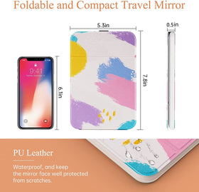 FUNTOUCH Travel Lighted Makeup Mirror showing three colour LED lights