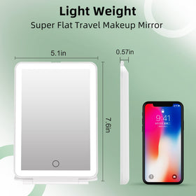 FUNTOUCH Travel Makeup Mirror displaying warm light setting