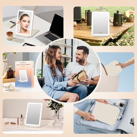 FUNTOUCH Travel Makeup Mirror in a travel bag for portability