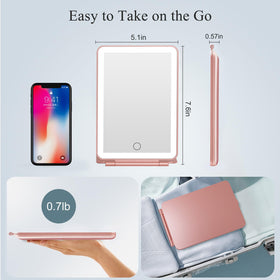 FUNTOUCH Travel Makeup Mirror showing USB charging port