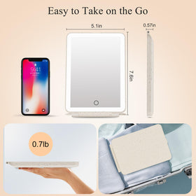 FUNTOUCH Travel Makeup Mirror with touch control feature
