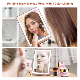 FUNTOUCH Travel Makeup Mirror with touch sensor controls