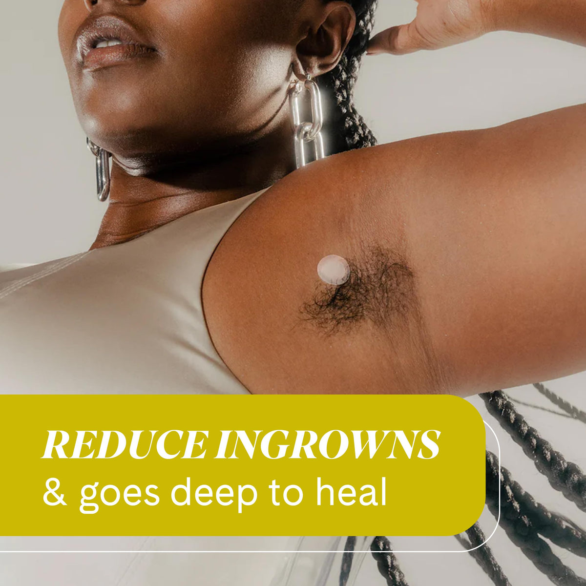 Fur Ingrown Microdart Patches applied on skin
