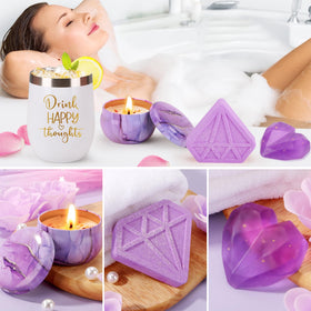 Fuzzy socks and floral-scented soap included in BaiCai spa basket