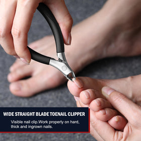 FVION Toenail Clippers showing silicone-coated handle