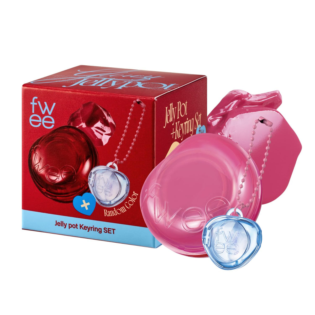 fwee Glowy Jelly Pot Candy Pink front view