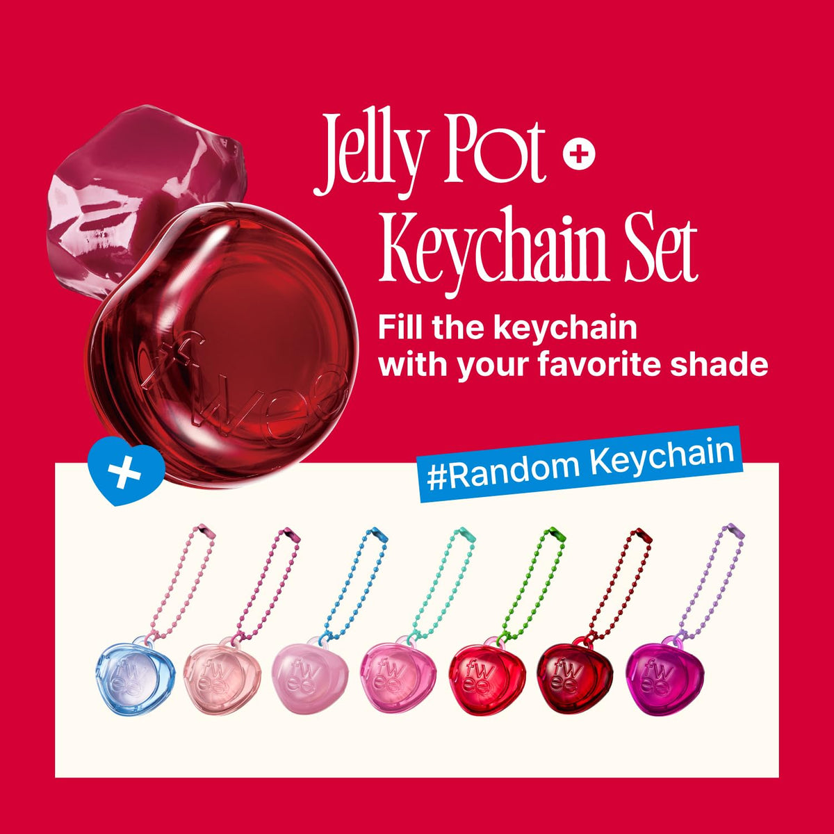 fwee Glowy Jelly Pot Candy Pink with keychain