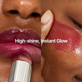 fwee Glowy Jelly Pot Cherryppo Cherry Red applied on cheeks