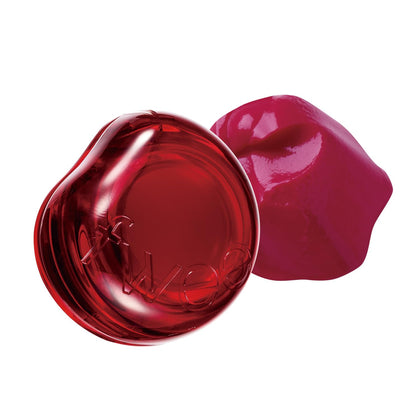 fwee Glowy Jelly Pot front view with Sour Gummy (Berry Red) colour