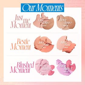 fwee Mellow Dual Blush Juicy Smile glowing finish example