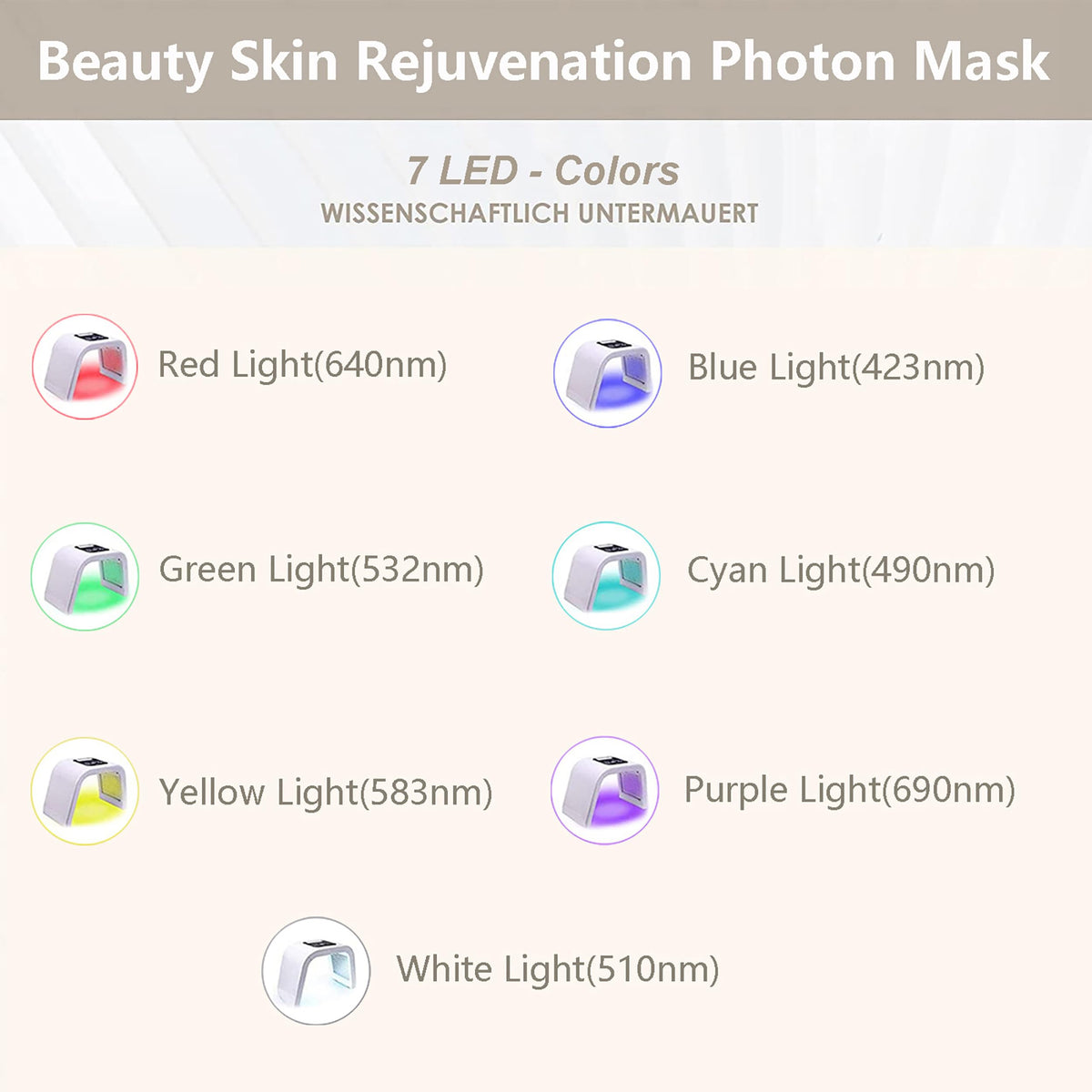 Fxtiaa LED Mask showing light beads and design