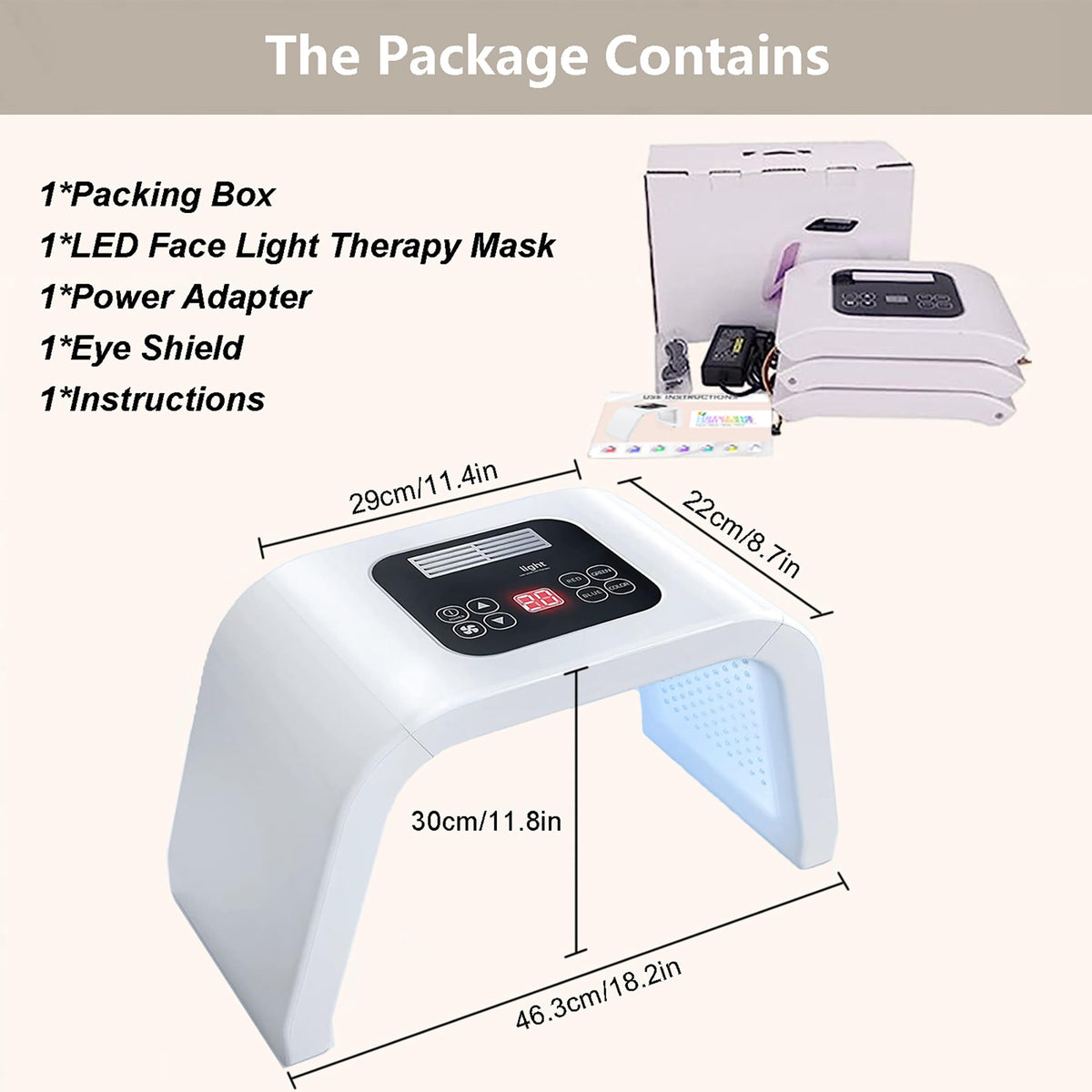 Fxtiaa LED Mask with all seven light colour options