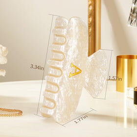 Fycert Initial Hair Clip Gold F close-up detail