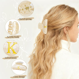 Fycert Initial Hair Clip in various colours including Lavender and Pink