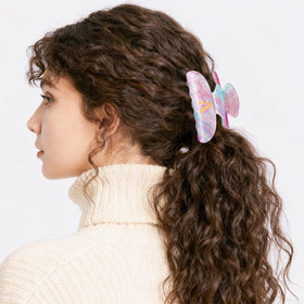 Fycert Initial Hair Clip Lavender showcasing glitter finish