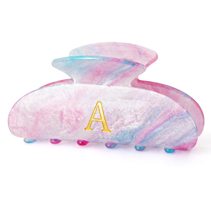 Fycert Initial Hair Clip Lavender with letter A front view