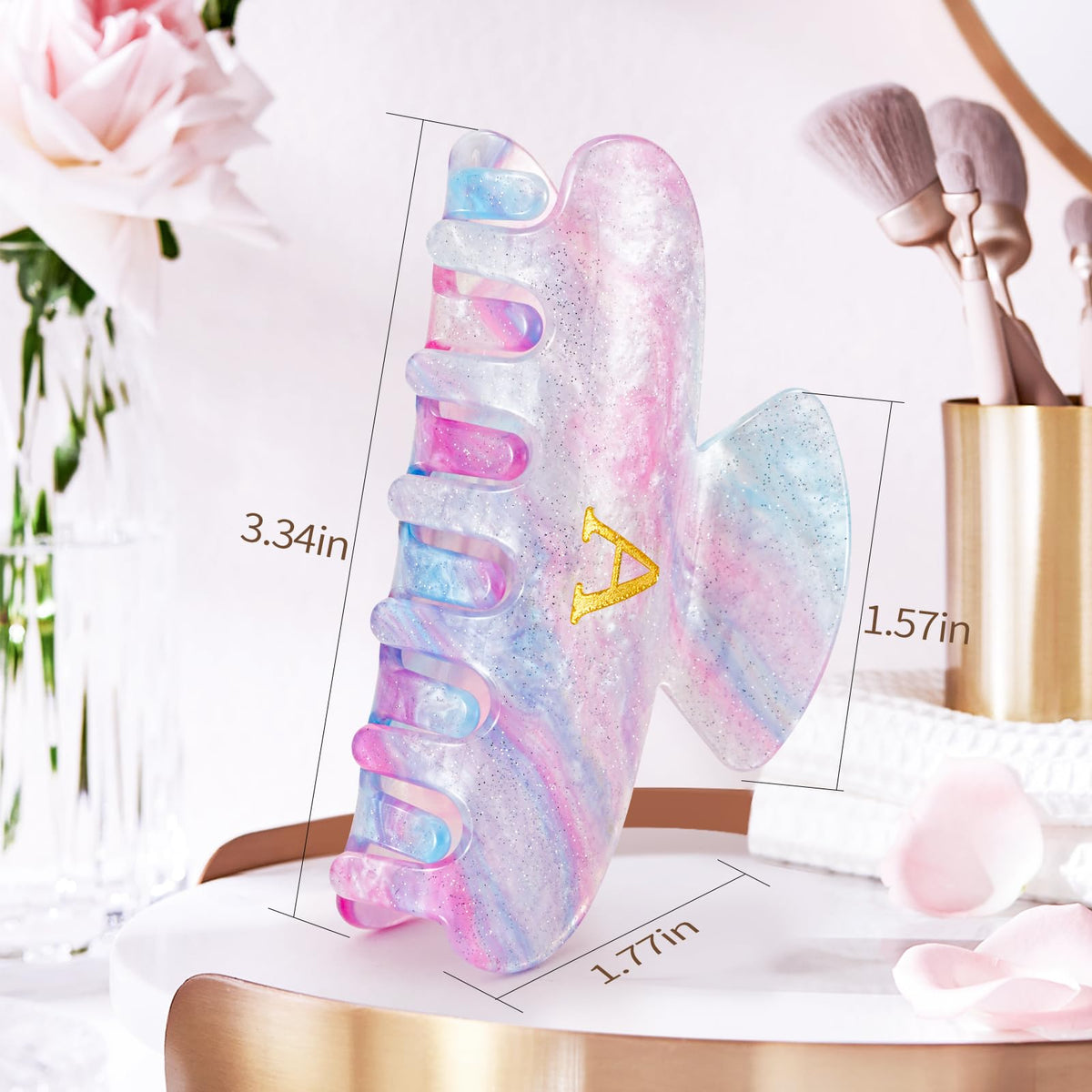 Fycert Initial Hair Clip Lavender with other colour options