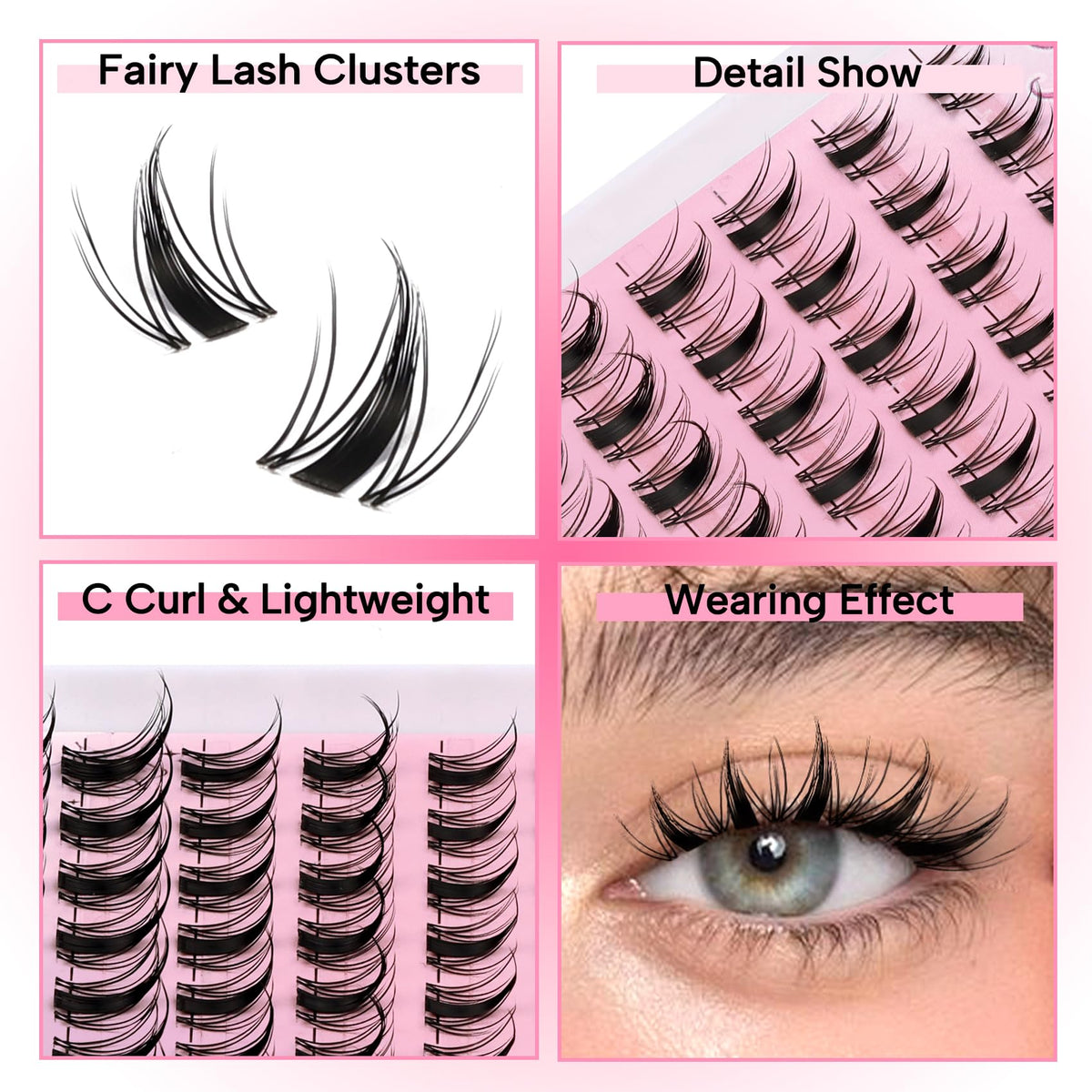 Fyonas 80Pcs of spiky anime lashes in packaging