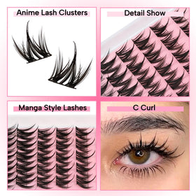 Fyonas Lash Clusters packaging with manga style lashes