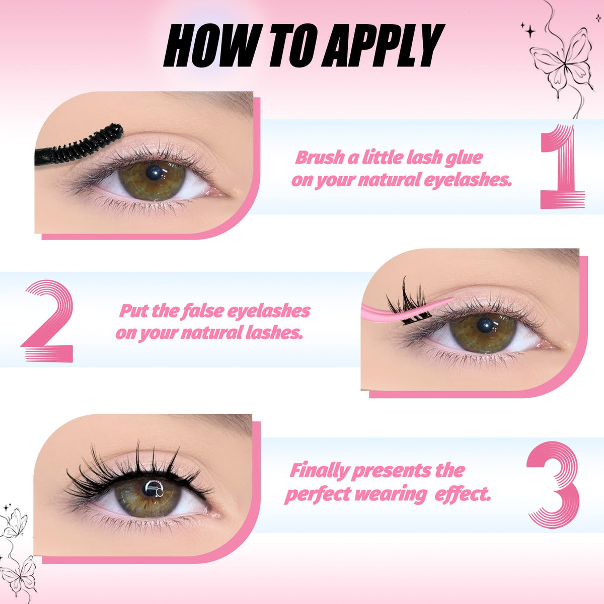 Fyonas Lash Clusters showing the thickness and quality