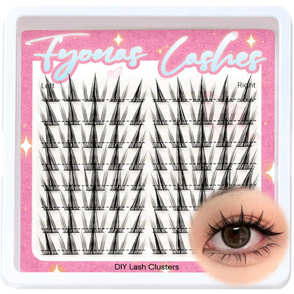 Fyonas Manga Lash Clusters front view with 80 individual lashes
