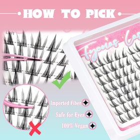 Fyonas Manga Lash Clusters side view displaying lash length